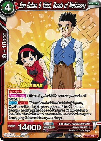 Son Gohan &amp; Videl, Bonds of Matrimony (BT25-032) [Legend of the Dragon Balls Prerelease Promos] 