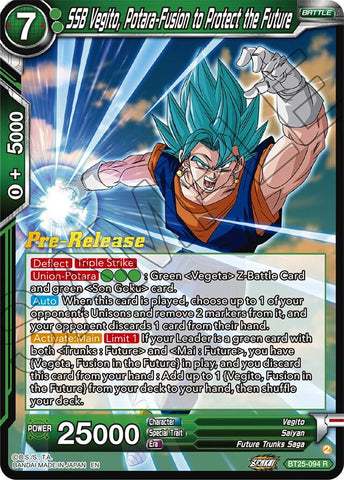 SSB Vegito, Potara-Fusion to Protect the Future (BT25-094) [Legend of the Dragon Balls Prerelease Promos] 