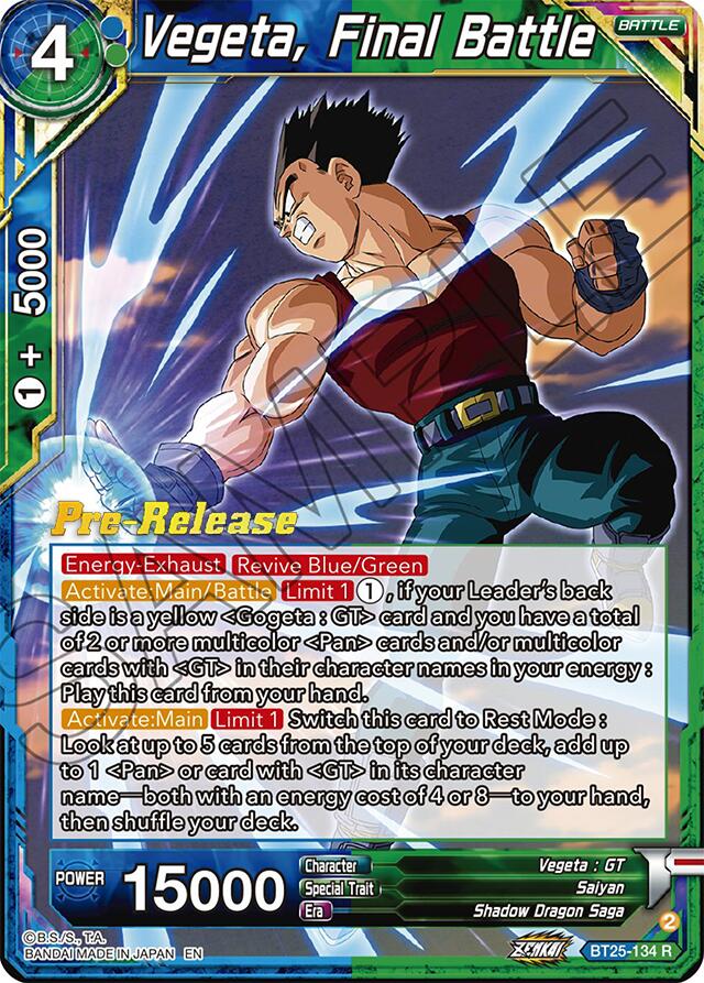 Vegeta, Final Battle (BT25-134) [Legend of the Dragon Balls Prerelease Promos]