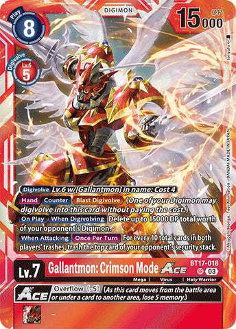 Gallantmon: Crimson Mode ACE [BT17-018] [Secret Crisis] 