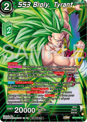 SS3 Broly, Tyrant (Deluxe Pack 2024 Vol.2) (BT22-058) [Promotion Cards] 