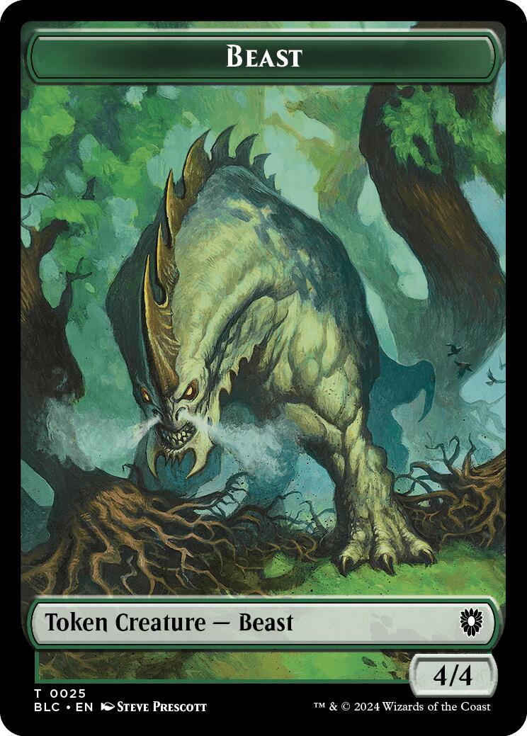 Cat // Beast (025) Double-Sided Token [Bloomburrow Commander Tokens] 