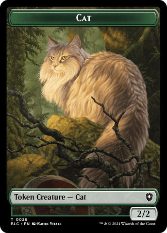 Cat // Beast (025) Double-Sided Token [Bloomburrow Commander Tokens] 