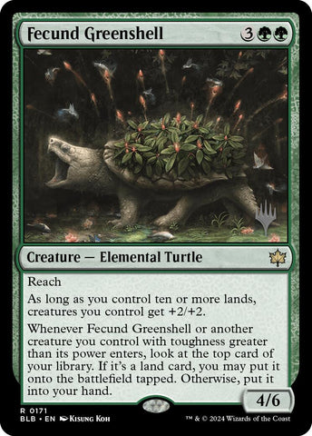 Fecund Greenshell (Promo Pack) [Bloomburrow Promos] 