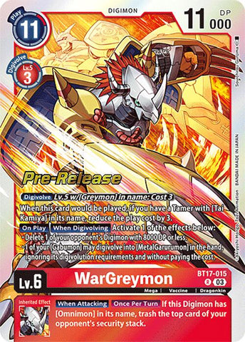 WarGreymon [BT17-015] [Secret Crisis Pre-Release Cards] 