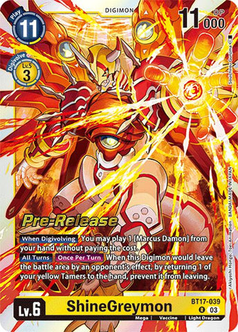 ShineGreymon [BT17-039] [Secret Crisis Pre-Release Cards] 