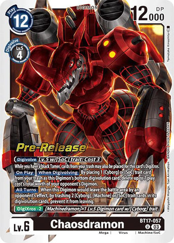 Chaosdramon [BT17-057] [Secret Crisis Pre-Release Cards] 