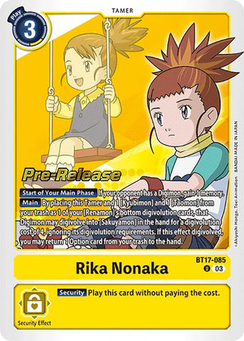 Rika Nonaka [BT17-085] [Secret Crisis Pre-Release Cards] 