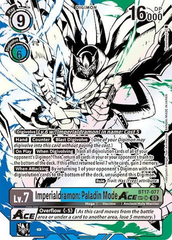 Imperialdramon: Paladin ACE Mode [BT17-077] (Textured) [Secret Crisis] 