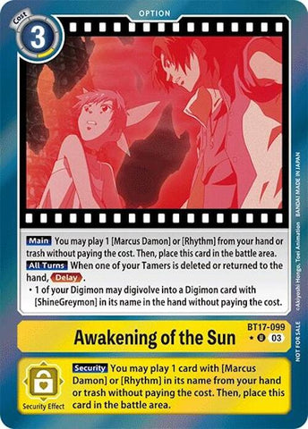 Awakening of the Sun [BT17-099] (Secret Crisis: Movie Memorial Pack) [Secret Crisis] 