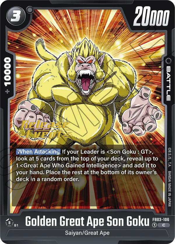 Golden Great Ape Son Goku [Raging Roar Release Event Cards]