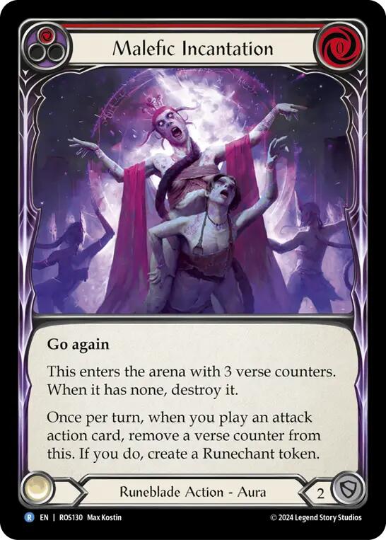 Malefic Incantation (Red) [ROS130] (Rosetta) Rainbow Foil 