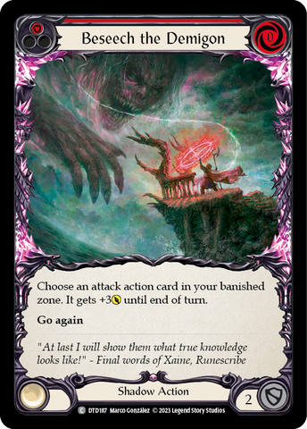 Beseech the Demigon (Red) [DTD187] (Dusk Till Dawn) Rainbow Foil 