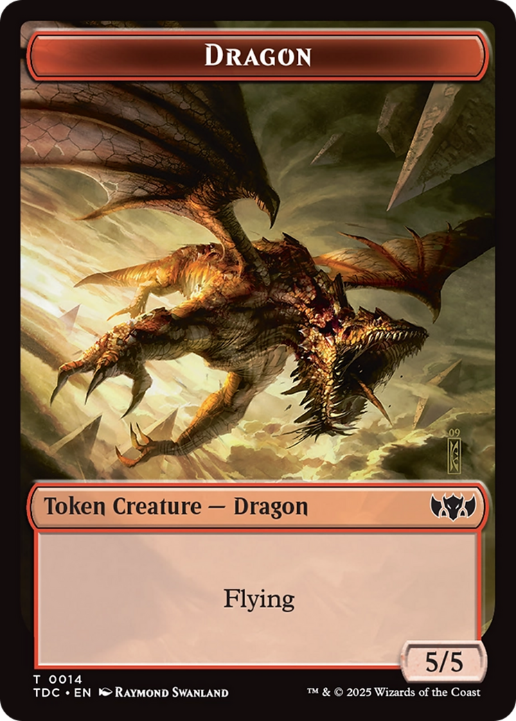 Copy // Dragon (0014) Double-Sided Token [Tarkir: Dragonstorm Commander Tokens] 
