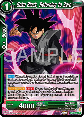 Goku Black, Returning to Zero (BT26-081) [Ultimate Advent] 