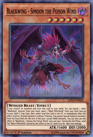 Blackwing - Simoon the Poison Wind [LED3-EN024] Super Rare 