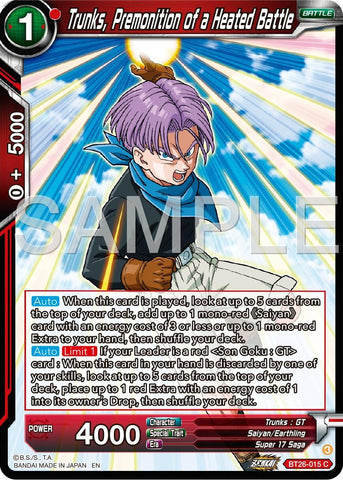 Trunks, Premonition of a Heated Battle (BT26-015) [Ultimate Advent] 