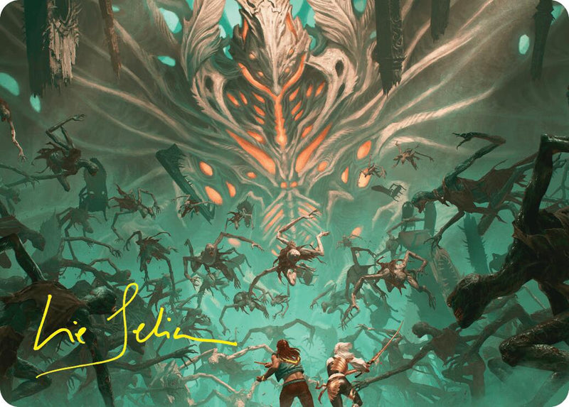 Valgavoth's Onslaught Art Card (Gold-Stamped Signature) [Duskmourn: House of Horror Art Series] 
