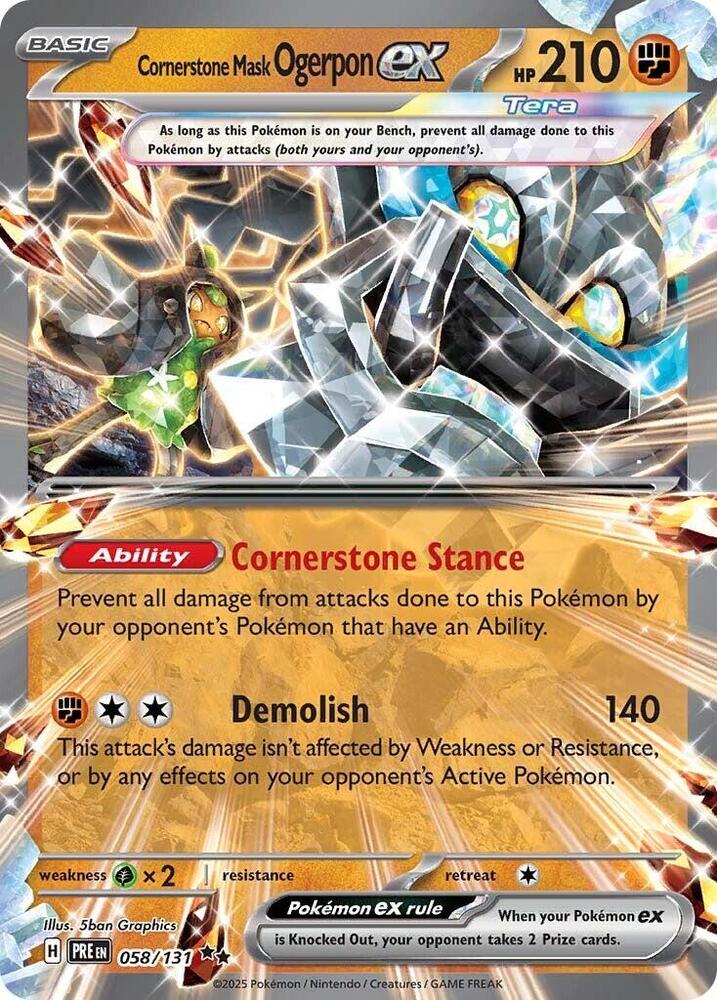 Cornerstone Mask Ogerpon ex (058/131) [Scarlet &amp; Violet: Prismatic Evolutions] 