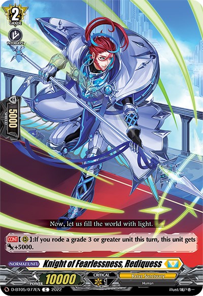 Knight of Fearlessness, Rediquess (D-BT05/077EN) [Triumphant Return of the Brave Heroes]