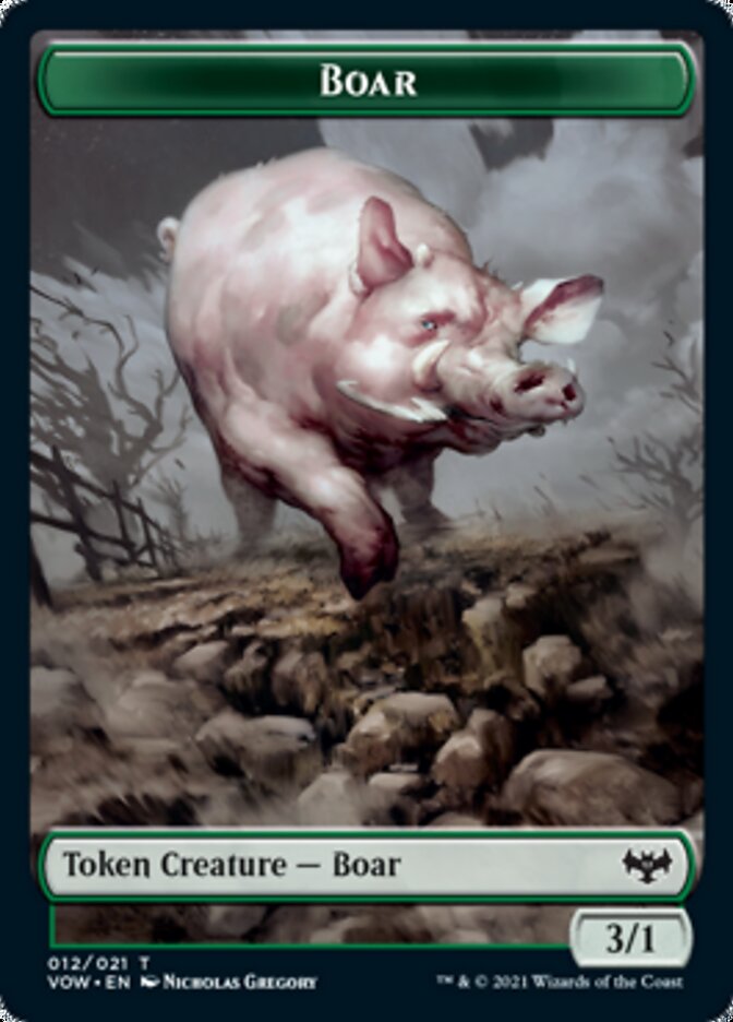 Blood // Boar Double-Sided Token [Innistrad: Crimson Vow Tokens] 