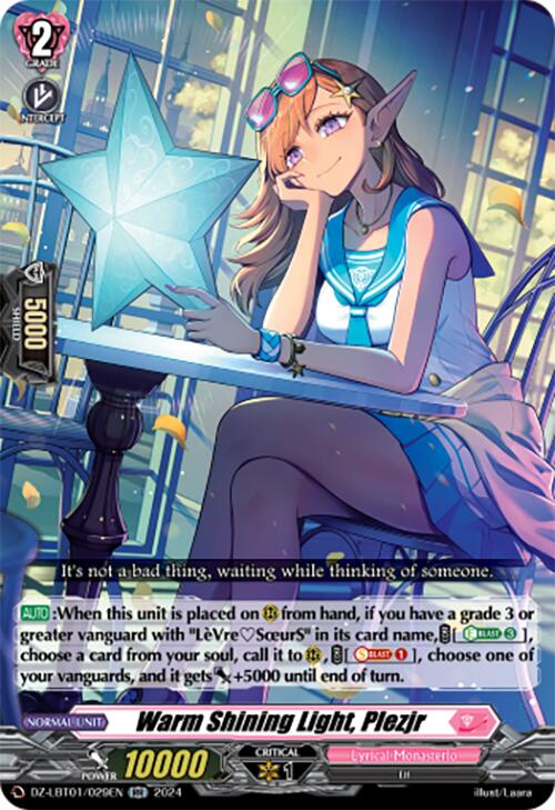 Warm Shining Light, Plezjr (DZ-LBT01/029EN) [Start Up Trial Deck: Lyrical Monasterio]