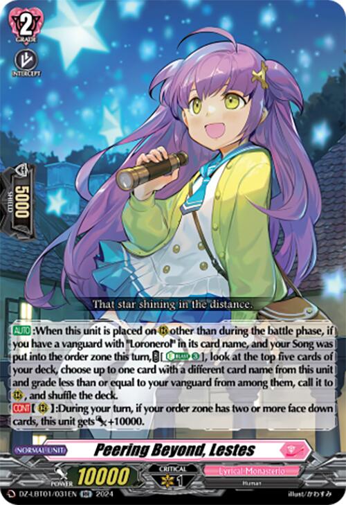 Peering Beyond, Lestes (DZ-LBT01/031EN) [Start Up Trial Deck: Lyrical Monasterio]