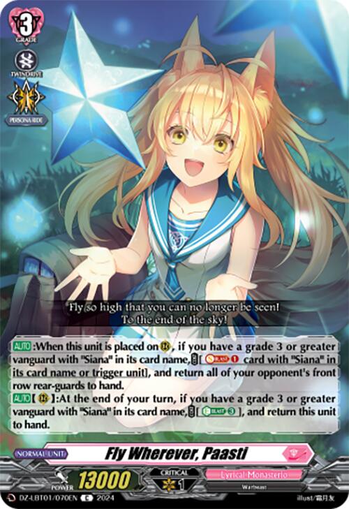 Fly Wherever, Paasti (DZ-LBT01/070EN) [Start Up Trial Deck: Lyrical Monasterio]