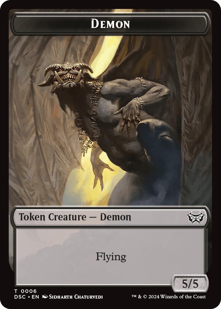 Demon // Bird Double-Sided Token [Duskmorn: House of Horror Commander Tokens] 