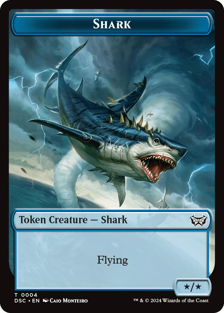 Shark // Copy Double-Sided Token [Duskmourn: House of Horror Commander Tokens] 