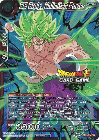 SS Broly, Unlimited Power (Card Game Fest 2022) (BT11-014) [Tournament Promotion Cards] 