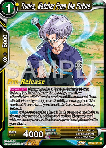Trunks, Watcher From the Future (BT26-105) [Ultimate Advent Prerelease Promos] 