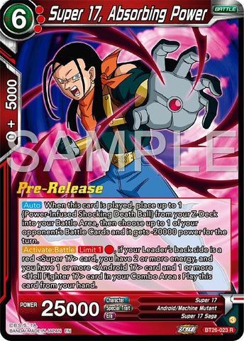 Super 17, Absorbing Power (BT26-023) [Ultimate Advent Prerelease Promos] 