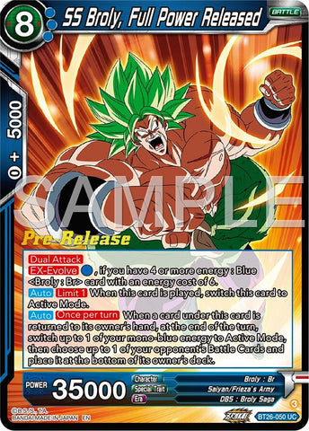 SS Broly, Full Power Released (BT26-050) [Ultimate Advent Prerelease Promos] 