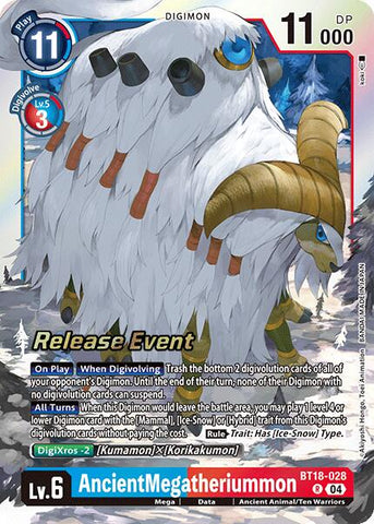 AncientMegatheriummon [BT18-028] [Release Special Booster 2.0 Pre-Release Cards] 