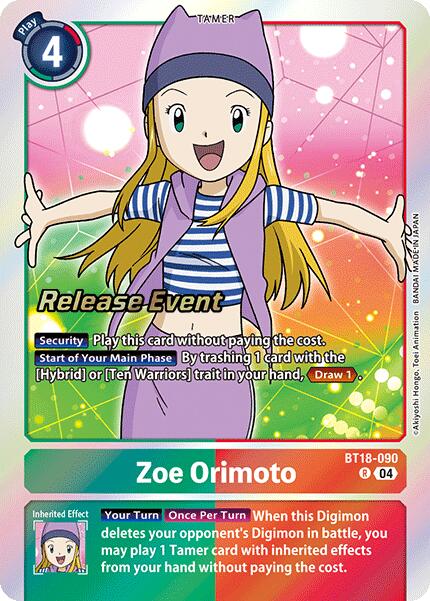 Zoe Orimoto [BT18-090] [Release Special Booster 2.0 Pre-Release Cards]