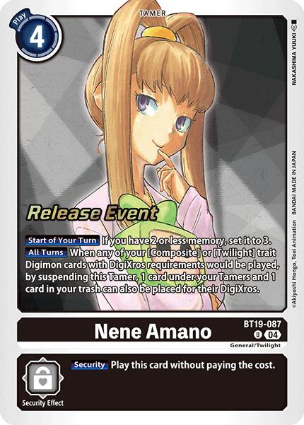 Nene Amano [BT19-087] [Release Special Booster 2.0 Pre-Release Cards]