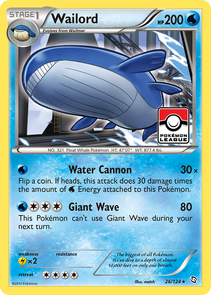 Wailord (26/124) [Black &amp; White: Dragons Exalted] 