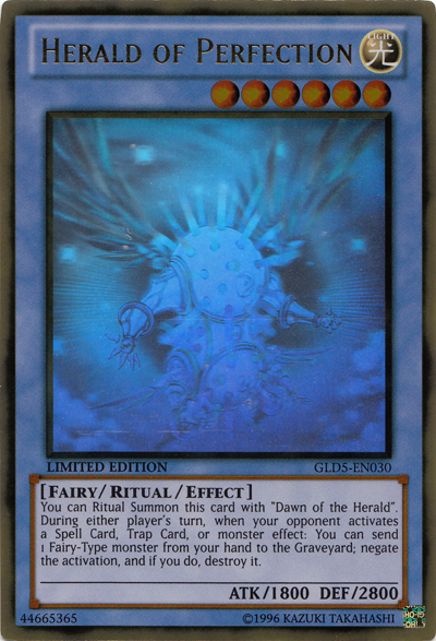 Herald of Perfection [GLD5-EN030] Ghost/Gold Rare 