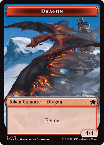Dragon (0016) // Dragon (0017) Double-Sided Token [Foundations Tokens] 