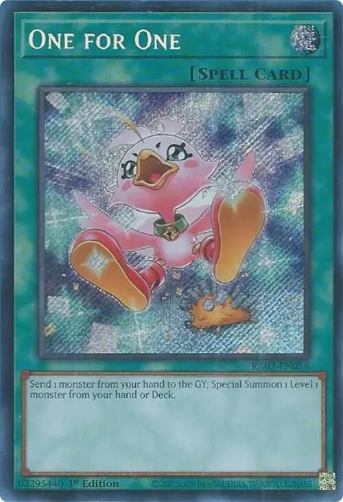 One for One (Alternate Art) (Secret Rare) [RA03-EN056] Secret Rare 
