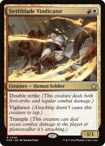 Swiftblade Vindicator [Foundations Prerelease Promos] 