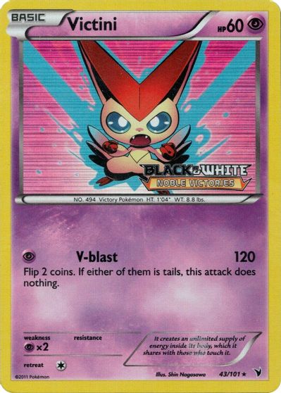 Victini (43/101) (Prerelease Promo) [Black &amp; White: Black Star Promos] 