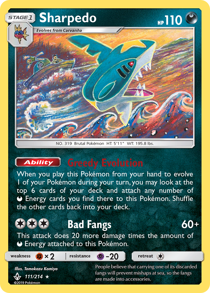 Sharpedo (111/214) [Sun &amp; Moon: Unbroken Bonds] 