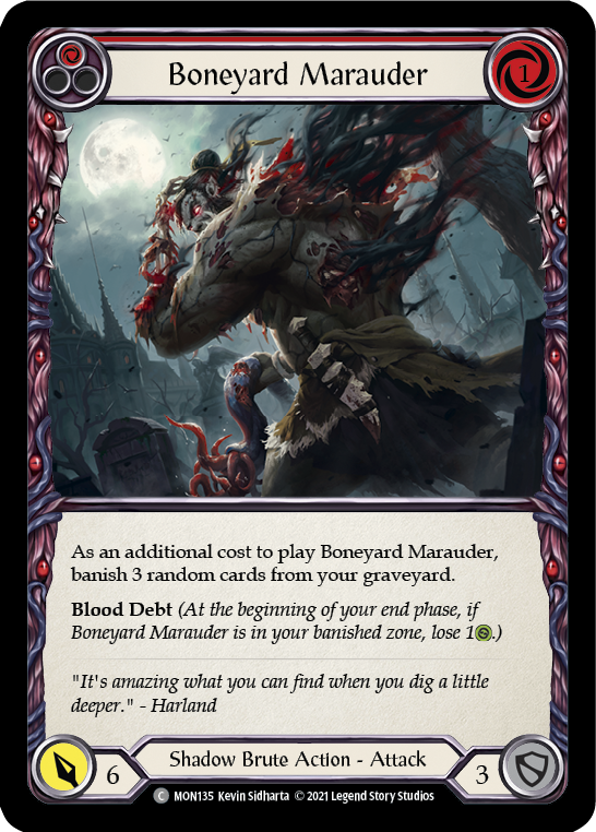 Boneyard Marauder (Red) [MON135-RF] (Monarch) 1st Edition Rainbow Foil 