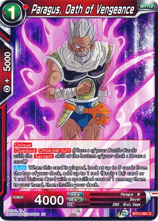 Paragus, Oath of Vengeance (BT11-021) [Vermilion Bloodline] 
