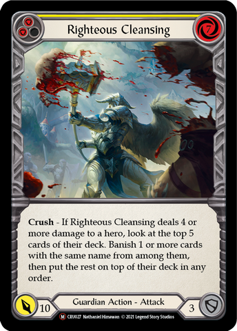 Righteous Cleansing [U-CRU027] (Crucible of War Unlimited) Unlimited Rainbow Foil 
