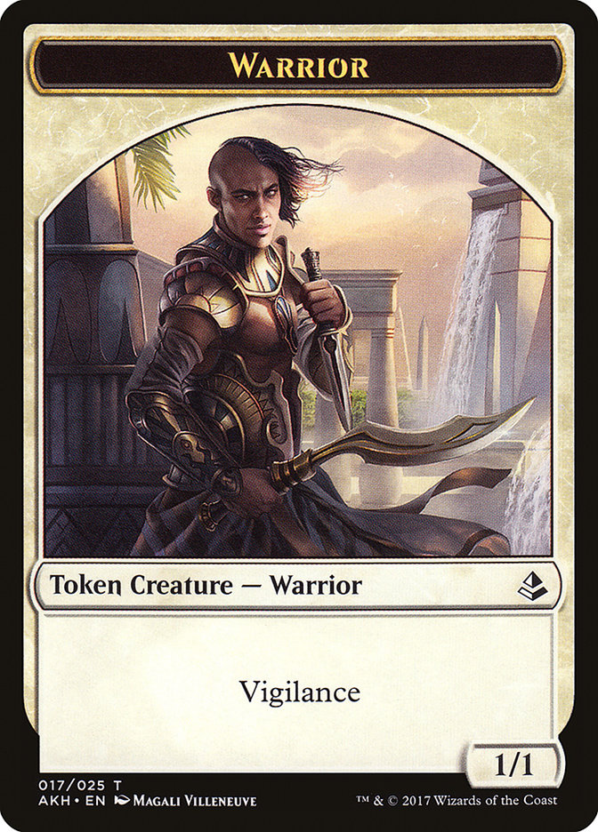 Adorned Pouncer // Warrior Double-Sided Token [Hour of Devastation Tokens] 