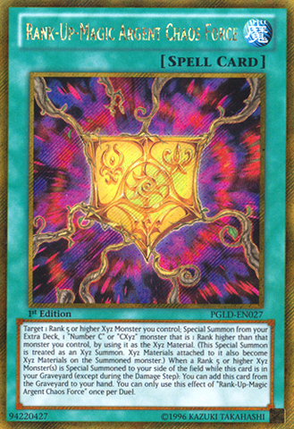 Rank-Up-Magic Silver Chaos Force [PGLD-EN027] Gold Secret Rare 