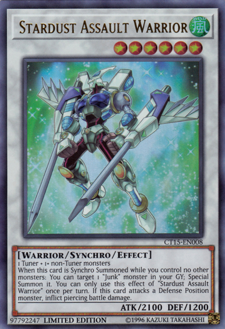 Stardust Assault Warrior [CT15-EN008] Ultra Rare 